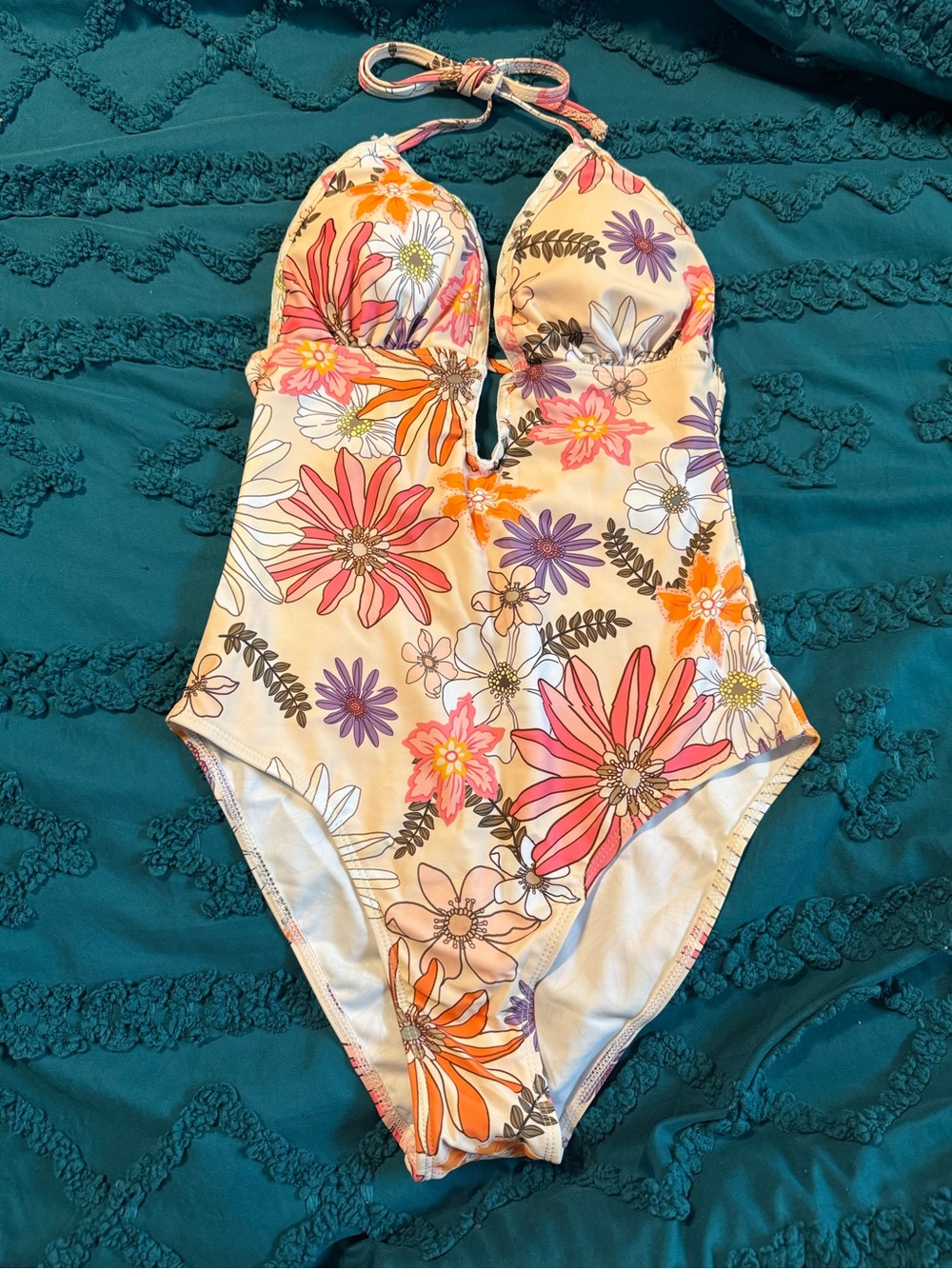 New! Cupshe Dahlia Daisy One Piece Swimsuit Size S